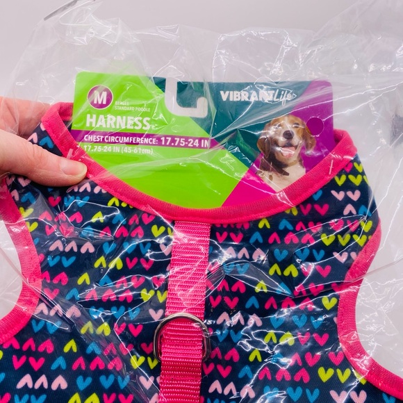 NWT Vibrant Life Harness in Navy with hearts and bow Size Medium - Picture 5 of 8